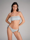 Bikini Bandeau Jacquard Azul